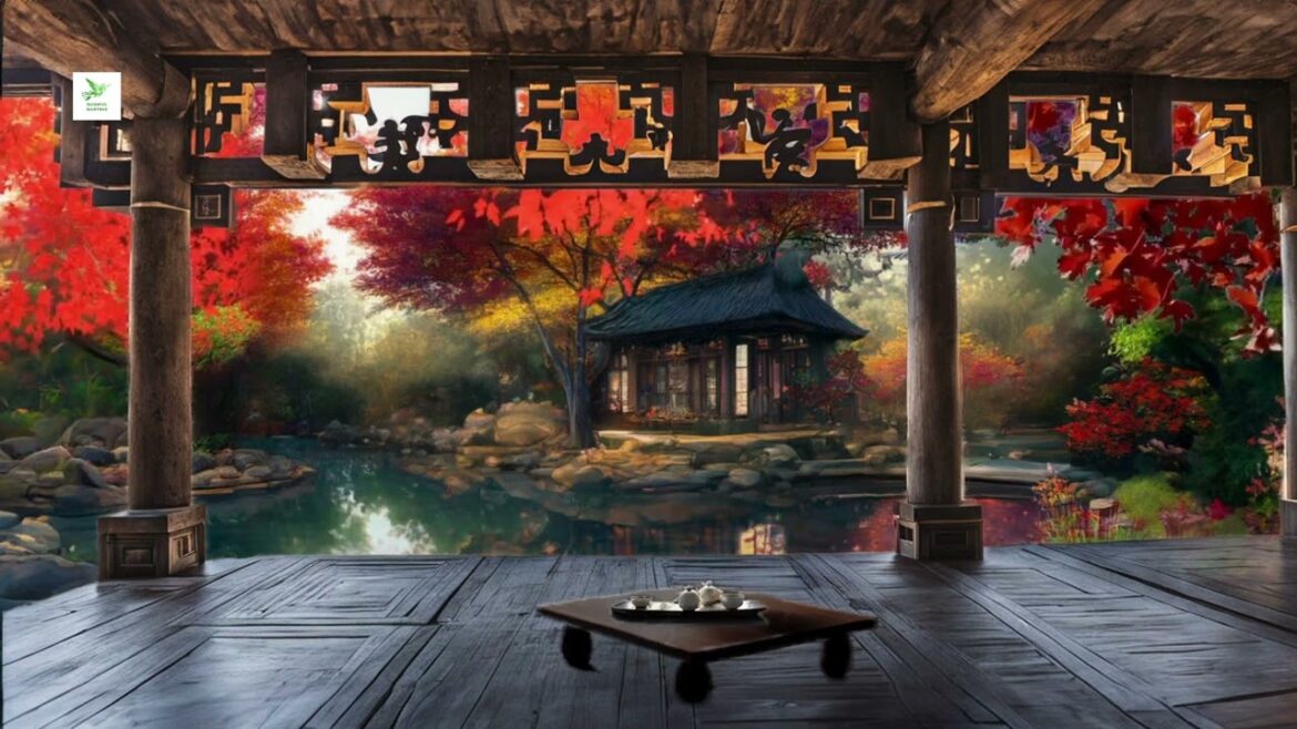 Beautiful Japanese Garden Ambience With  Wind Sound |Anxiety and Depressive States.Heal Mind, Body