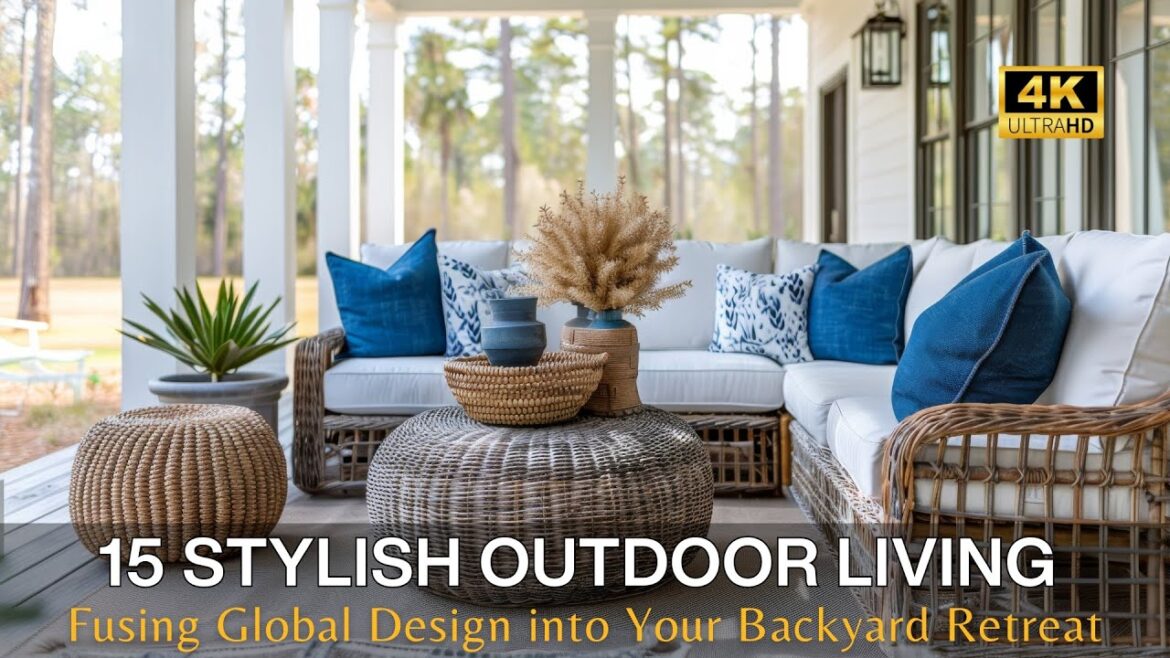 Stylish Outdoor Living Room Design Ideas: Fusing Global Design Charm into Your Cozy Backyard Retreat