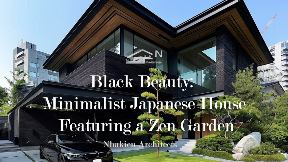 Zen Living: A Japanese Black Minimalist House with a Zen Garden/ Nhakien house