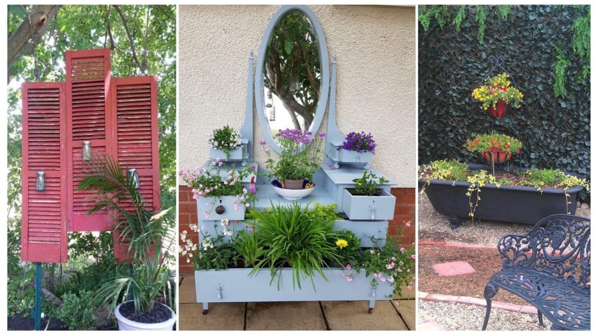 Garden decor diy using old furniture | Amazing front yard landscaping ideas | ATTRACTIVE DECOR Garden decor diy using old furniture | Amazing front yard landscaping ideas | ATTRACTIVE DECOR