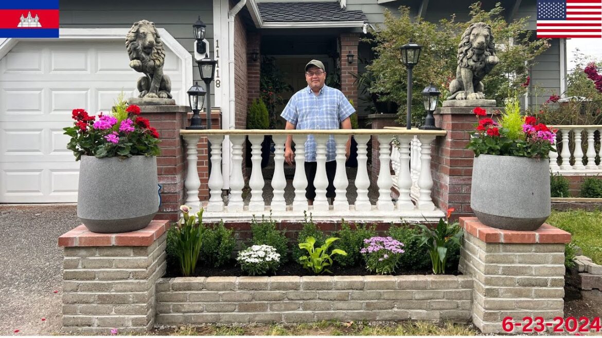 VIDEO Building a Brick Raised Garden Start to Finished Front & Backyard #Garden #Flowers #DIY