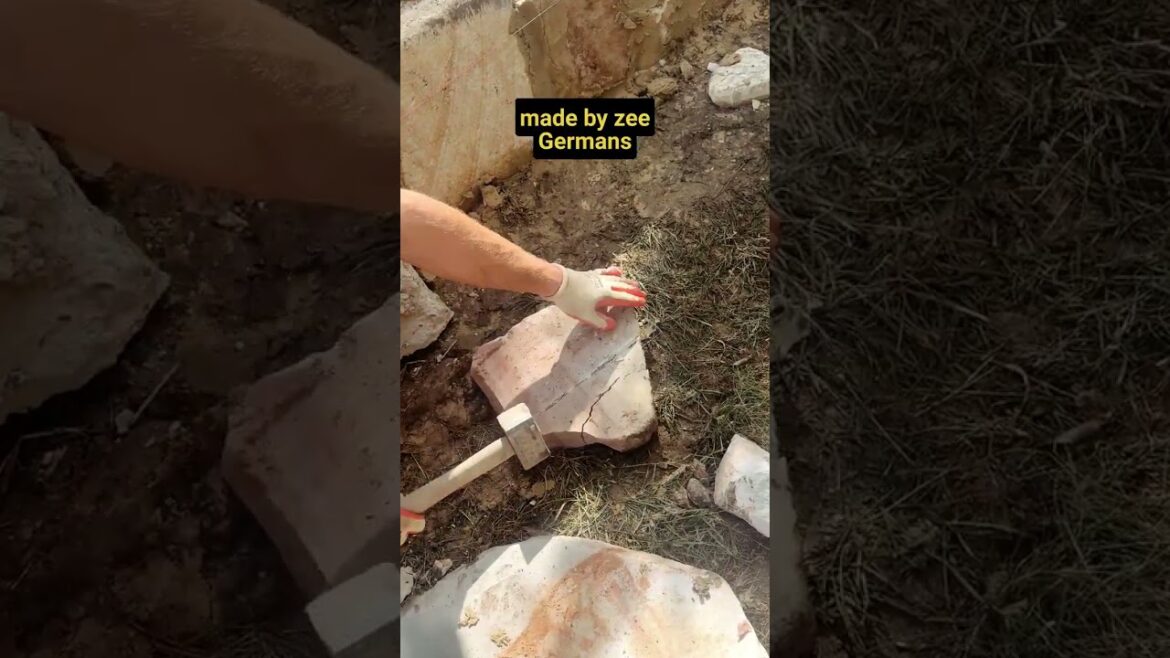 Cutting sandstone with $575 stonemason hammer #stonewalling #gardendesign #canberra #stonemasonry Cutting sandstone with $575 stonemason hammer #stonewalling #gardendesign #canberra #stonemasonry