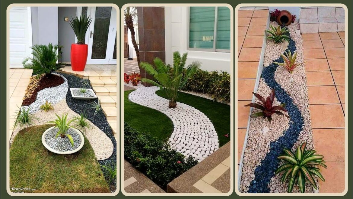 Trending Corner garden Ideas With River Rock & Low Mentainenc Plants/Small Garden Decor with Stones Trending Corner garden Ideas With River Rock & Low Mentainenc Plants/Small Garden Decor with Stones
