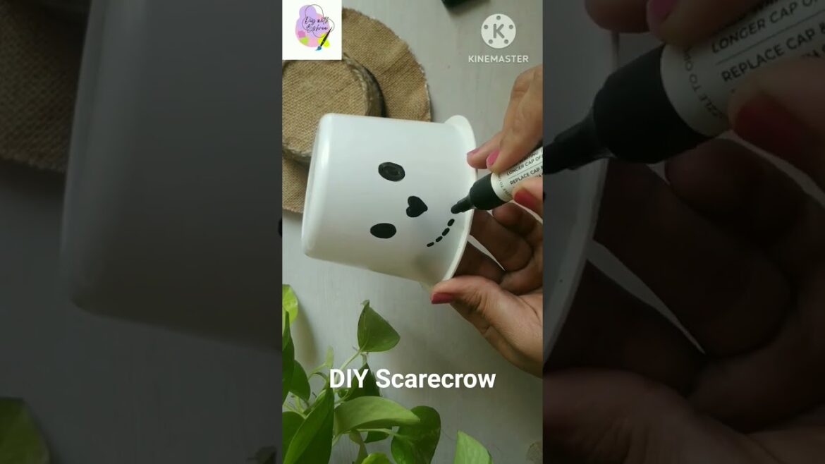 Diy Scarecrow from waste plastic container #garden decor ideas from waste material #Garden craft