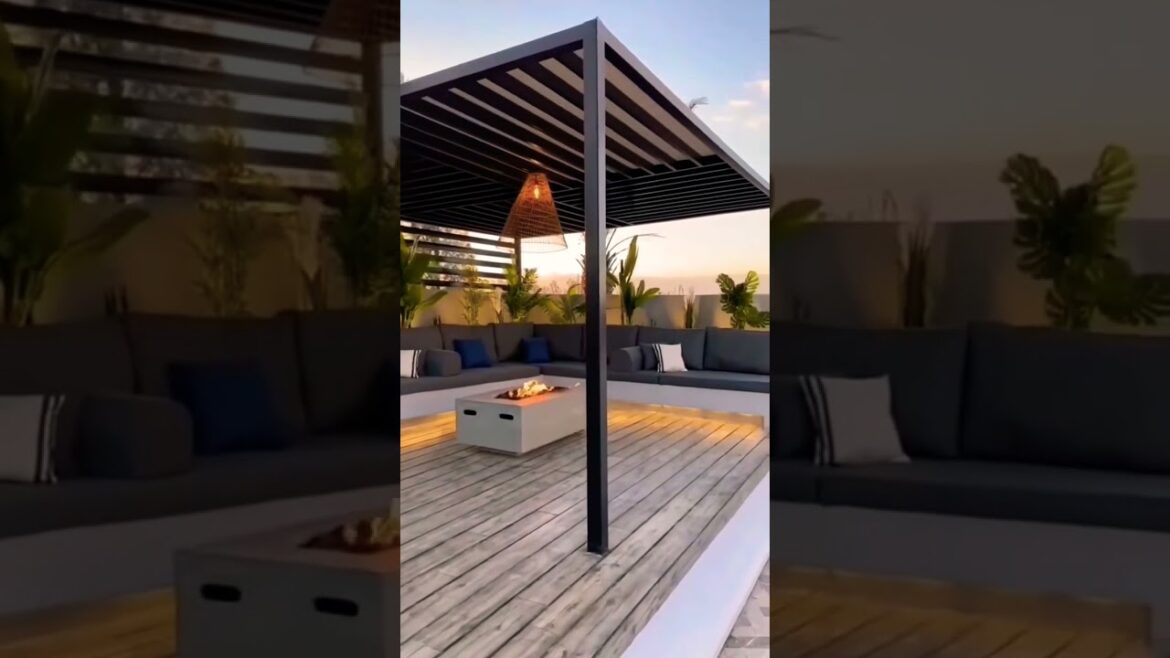 Terrace Pergola Design #shorts #youtubeshorts #ytshorts #terracegarden #pergola #interiordesign