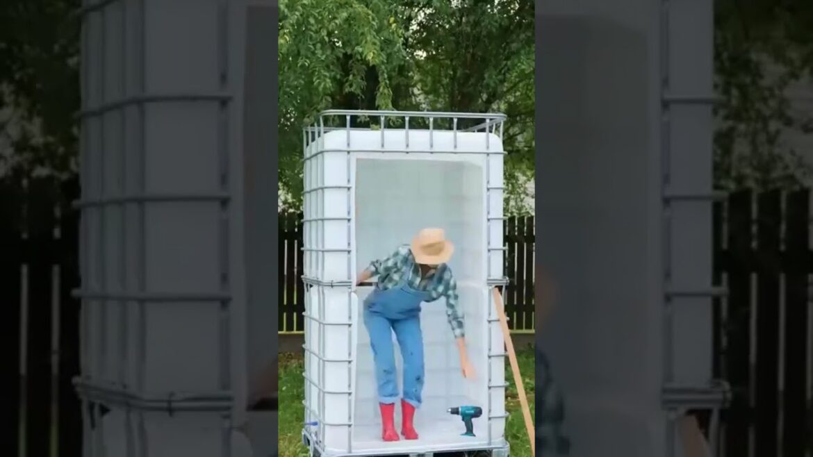 Creating portable outdoor shower 🚿for the summer #shorts #diy #recycling #summer Creating portable outdoor shower 🚿for the summer #shorts #diy #recycling #summer