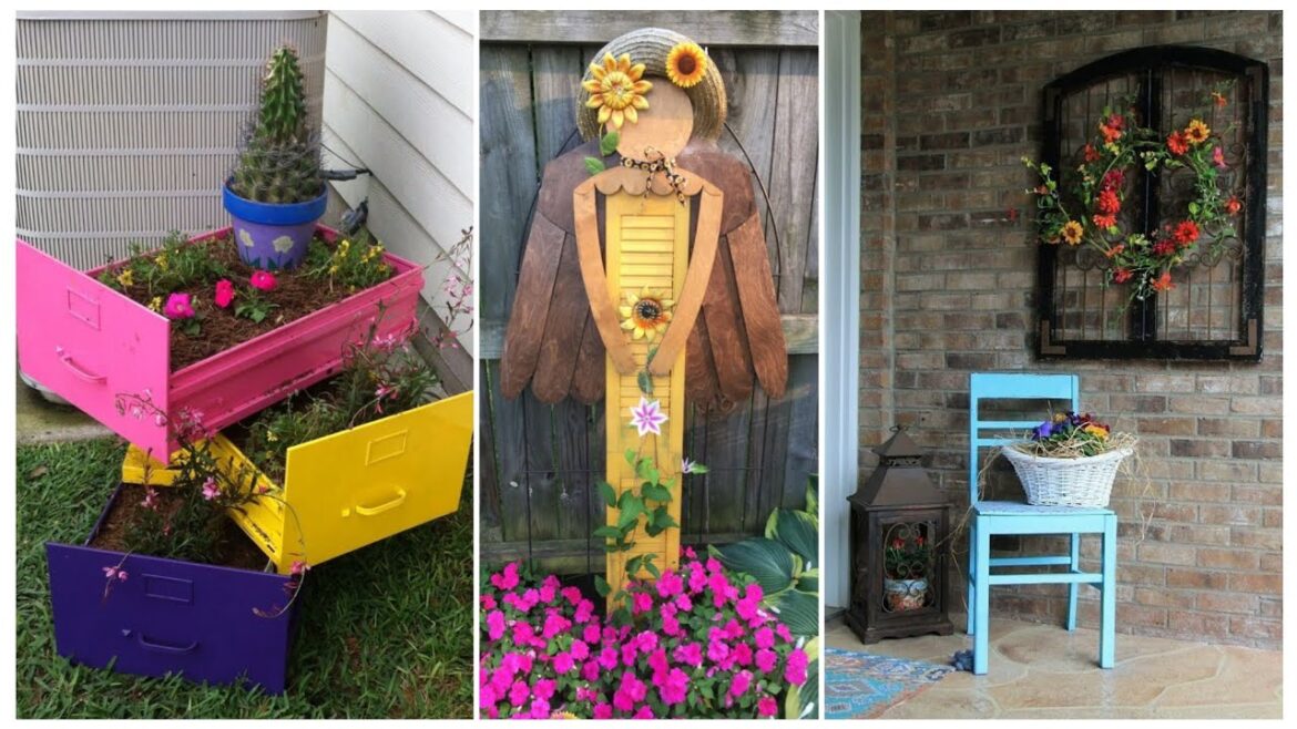 Creative garden landscaping ideas | Garden decor with old furniture | ATTRACTIVE DECOR
