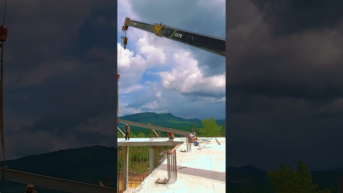 Install steel frame of the roof #construction #design #building #engineer #home 0714 120 Install steel frame of the roof #construction #design #building #engineer #home 0714 120