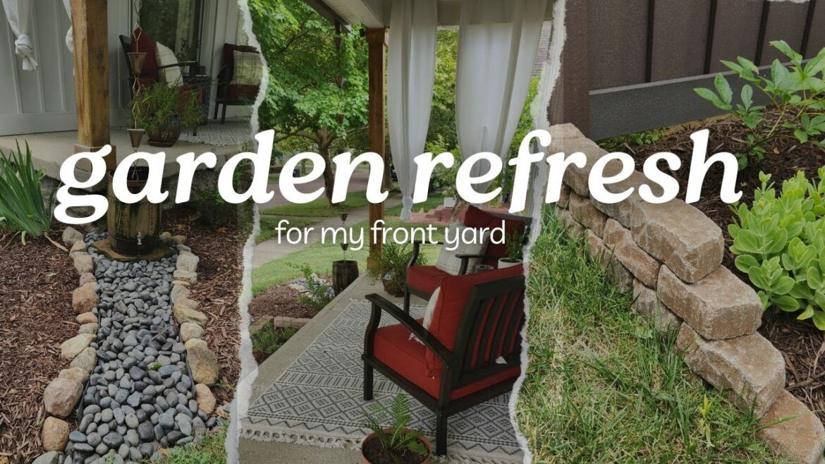 LANDSCAPING REFRESH: How to build a retaining wall and waterfall for our rain chain!