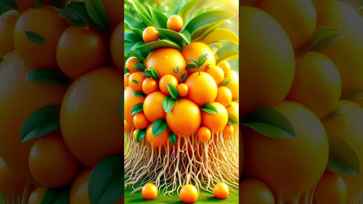 easy and fast method for growing and planting orange fruit trees using stem cuttings. #gardening