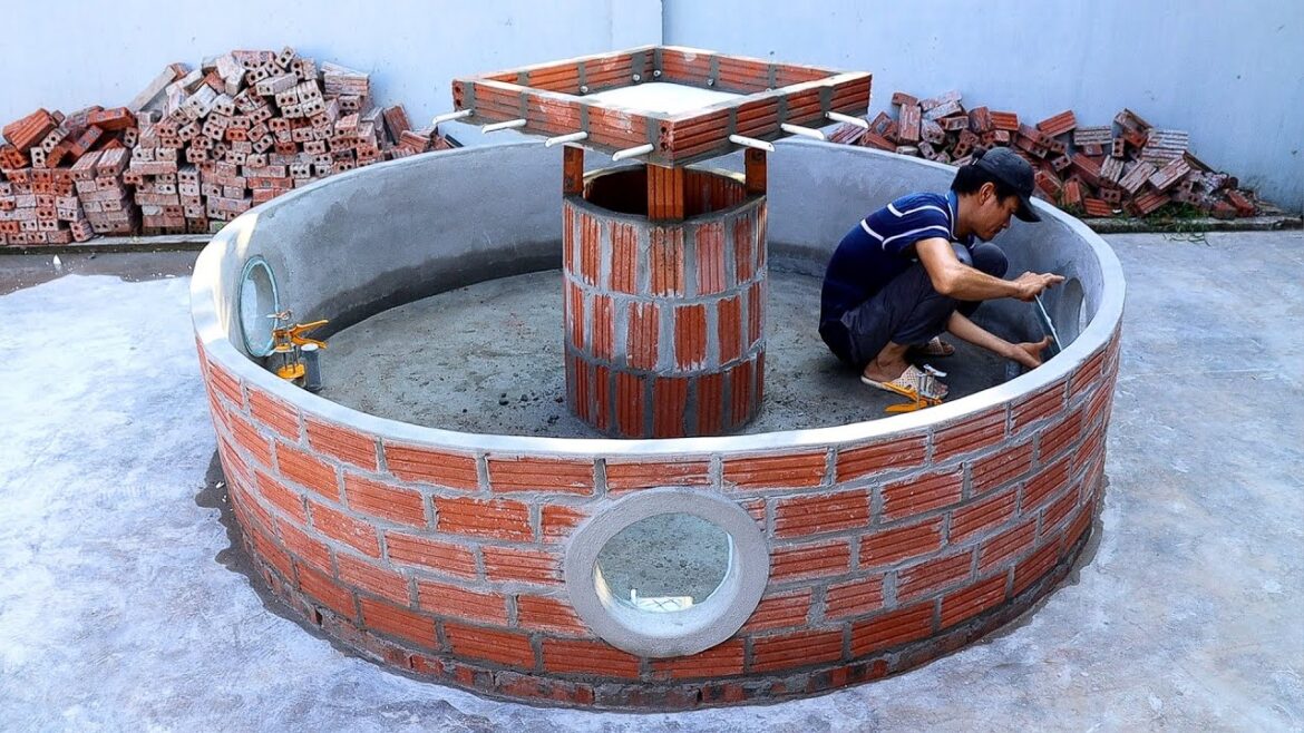 Make a Unique Fish Tank from brick and cement - Garden design