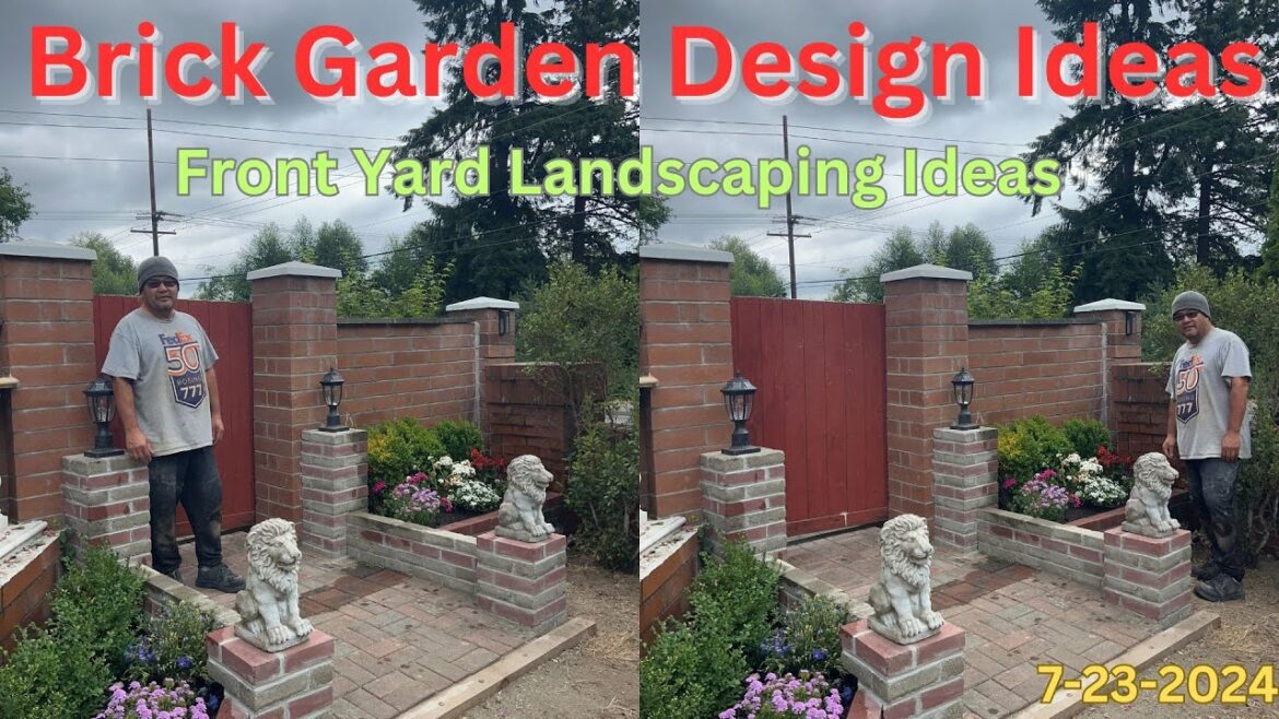 Building Brick Garden Bed in Front Yard Landscaping  Design Ideas #garden #diy #brick
