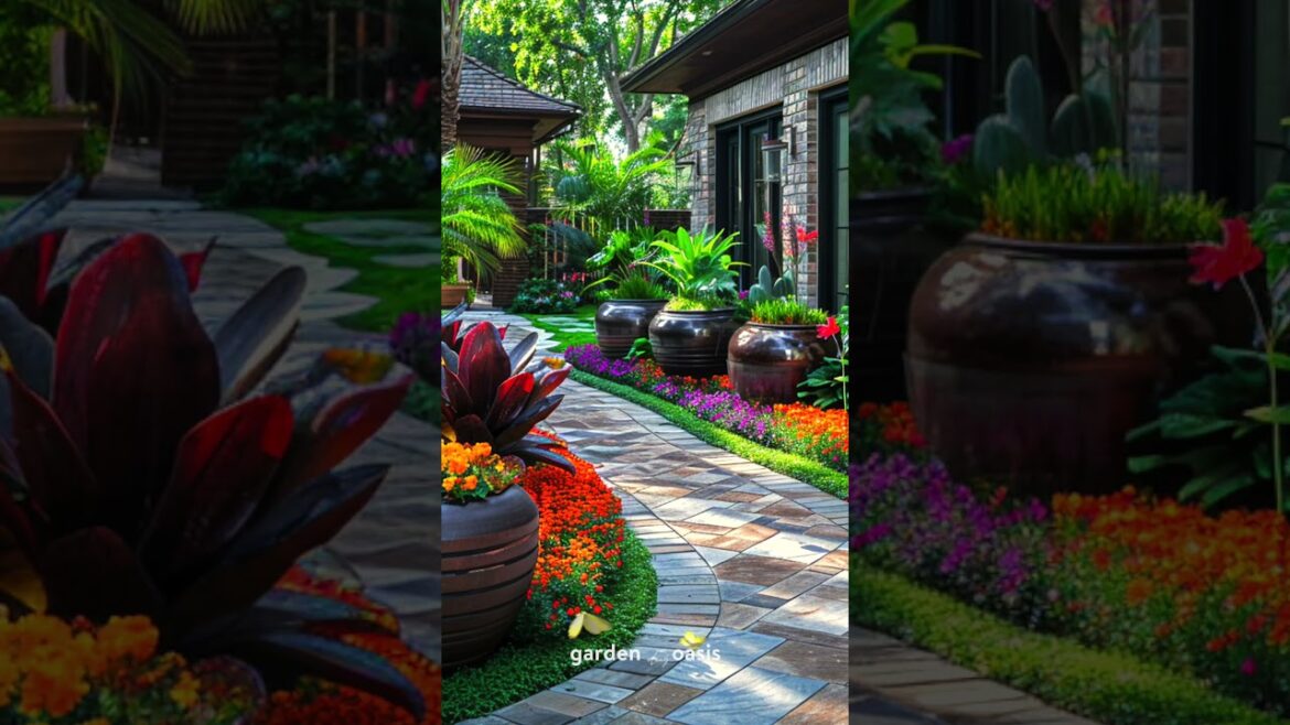 Front Yard Landscape Ideas p.9 #garden #backyardgardendesign #shorts