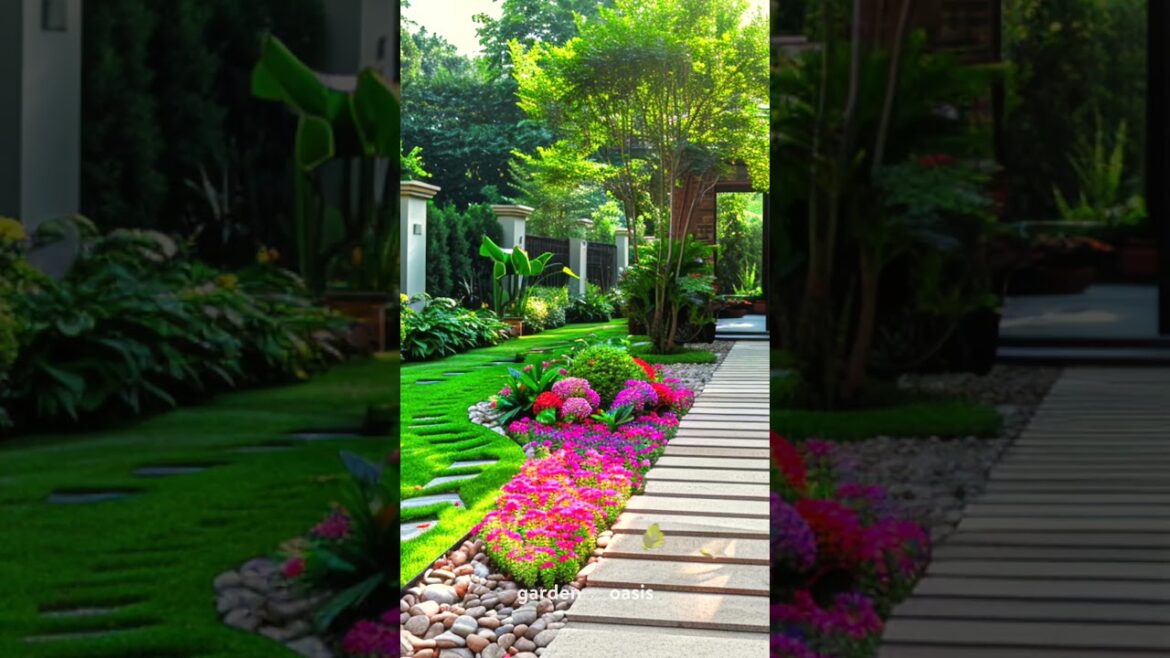 Front Yard Landscaping Ideas p.2 #shorts  #garden #backyardgardendesign
