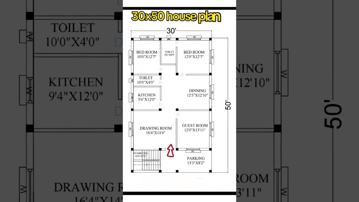 🏠 30x50 house plan #homedesign #architecture #realestate #housedesign #homeplan #houseplan #shorts