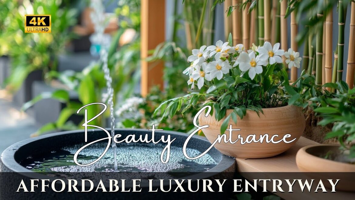 Affordable Luxurious Entrance: Stylish Entryway Design with Indoor Courtyard & Decorative Elements Affordable Luxurious Entrance: Stylish Entryway Design with Indoor Courtyard & Decorative Elements