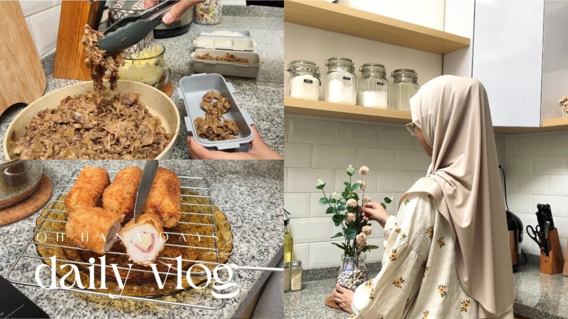 Membuat Bekal Chicken Gordon Bleu, Gyudon Halal, Merangkai Bunga | Cook With Me | Daily Vlog