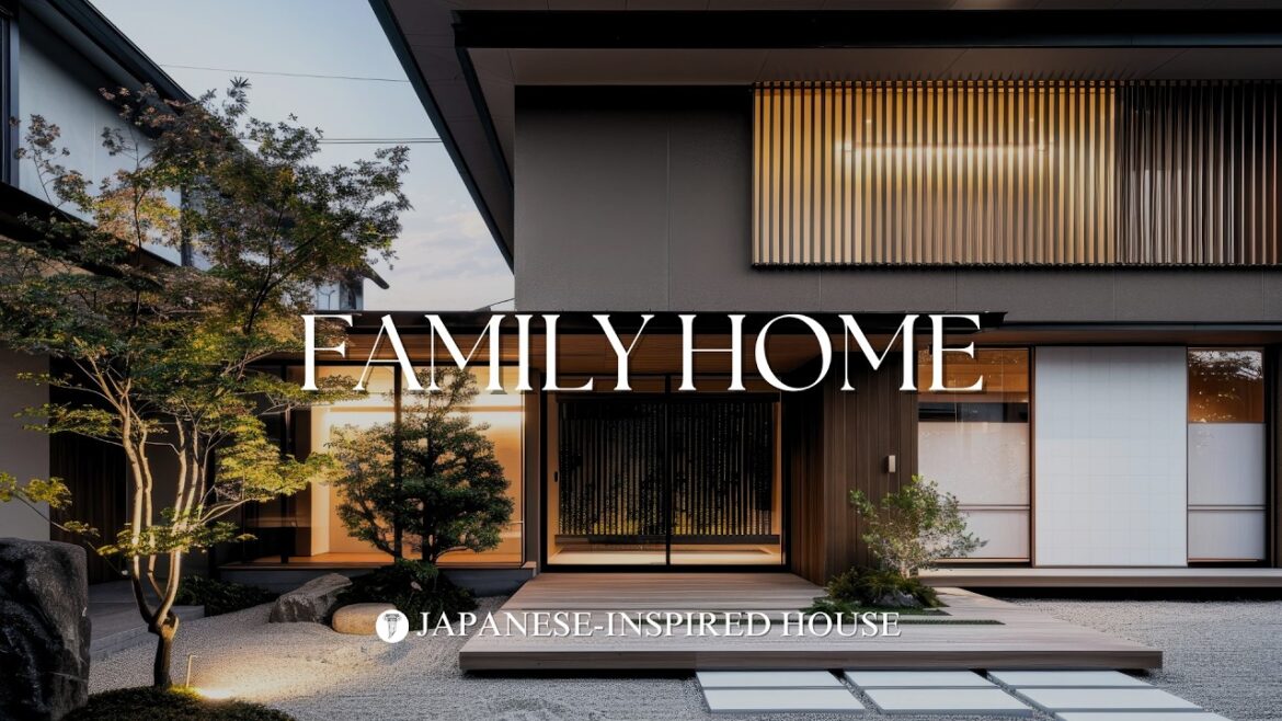 Family Home: Traditional Courtyard House Design with Japanese-Inspired Garden and Modern Decor