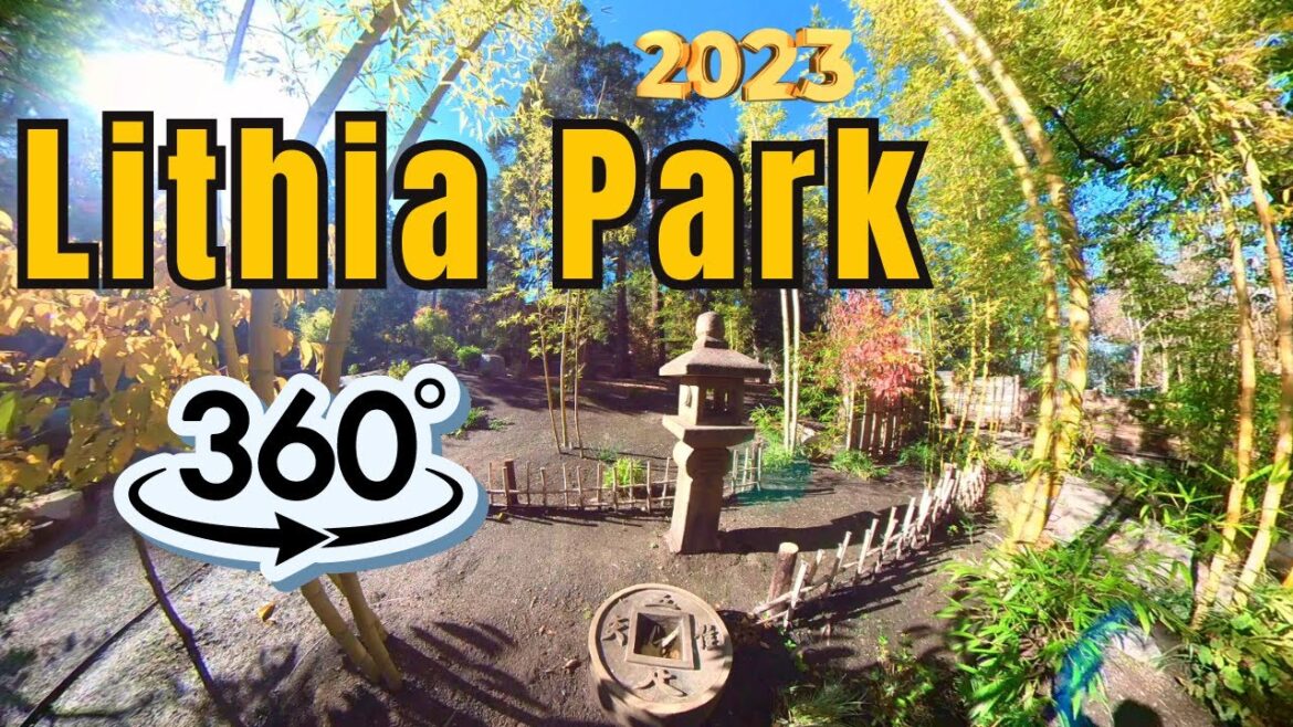 Lithia Park, ASHLAND Oregon, Japanese garden walk through 360 VR