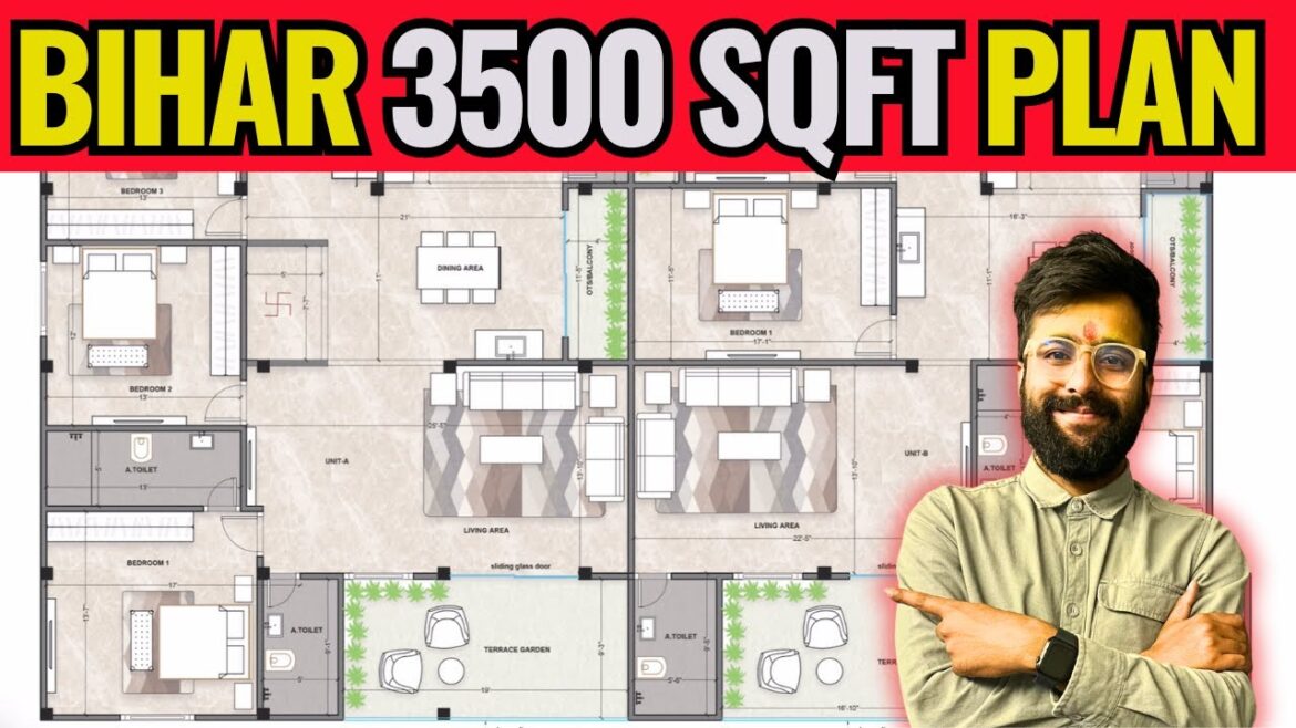 Bihar 3500 Sqft Plan | New House design on existing column placement| Smart planning tips Bihar 3500 Sqft Plan | New House design on existing column placement| Smart planning tips