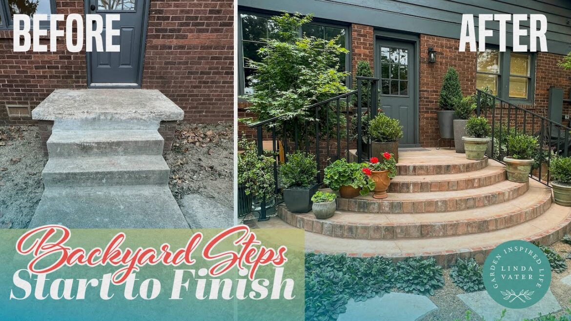 Backyard Steps Before, After and In Process