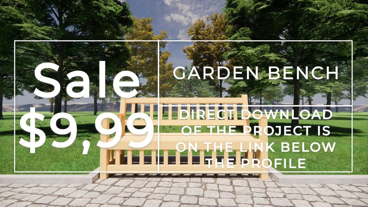 Garden bench, complete plans needed to build a bench in pdf format, imperial system.