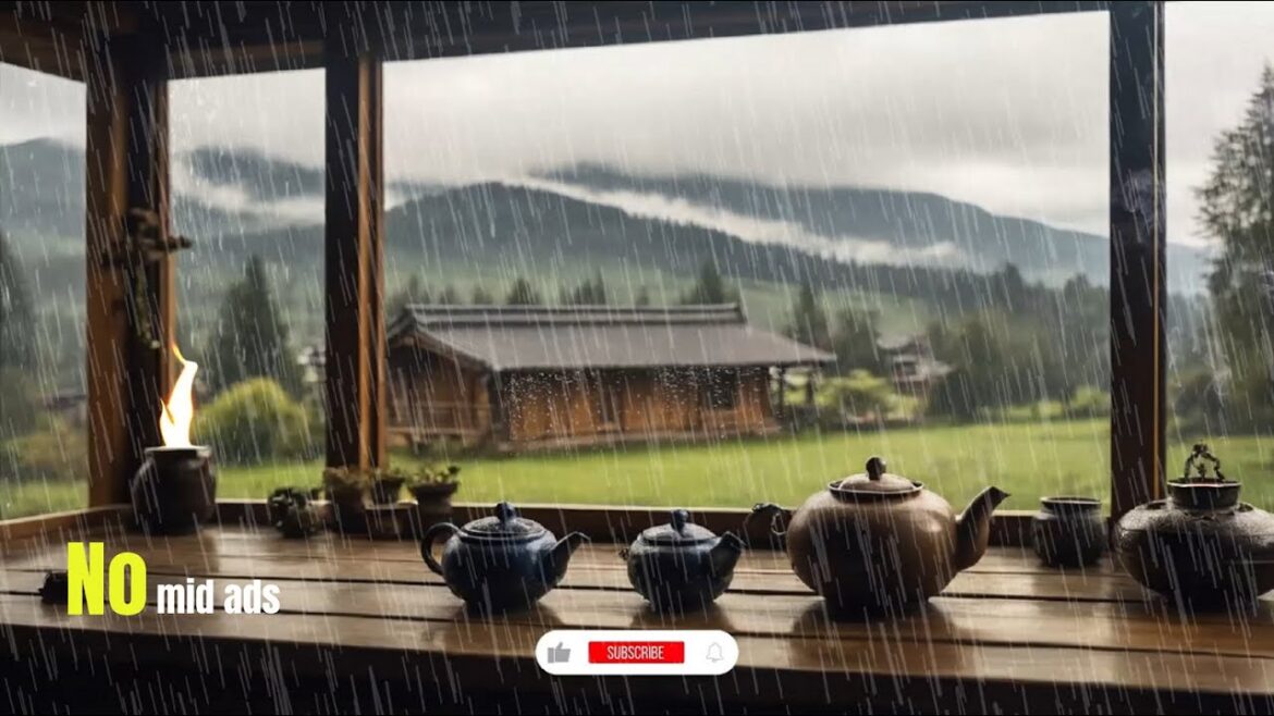 Tranquility amidst Rain: Japanese Garden Vibes Tranquility amidst Rain: Japanese Garden Vibes