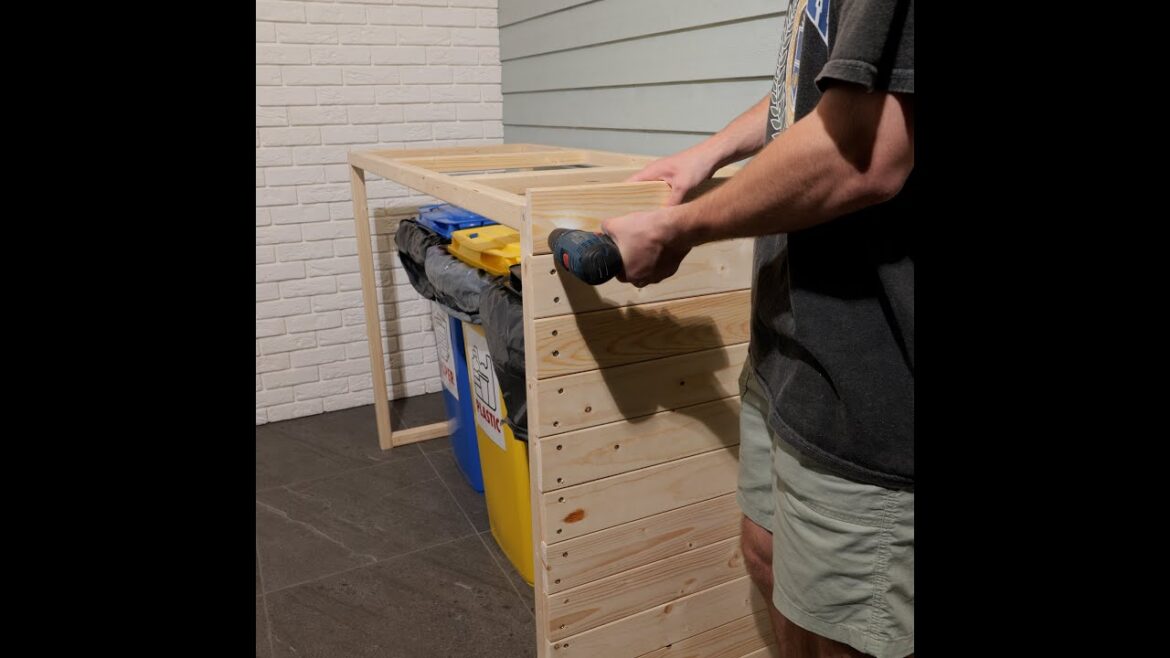 Declutter your garage: Sneaky wheelie bin storage🧞‍♂️#shorts #diy #woodworking #plants #garden