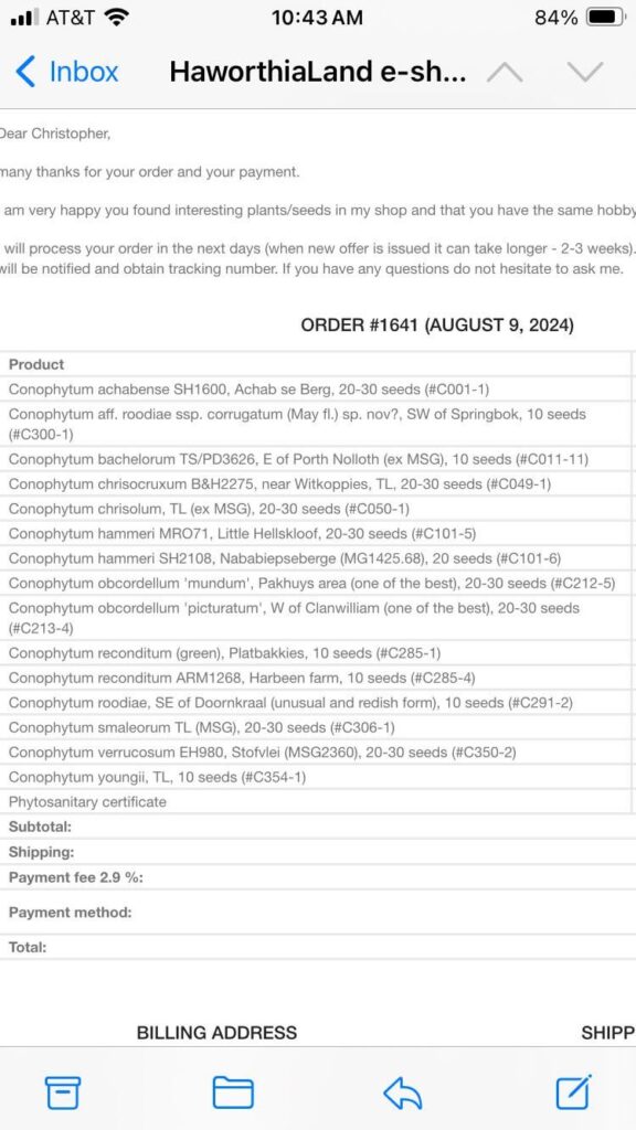 Haworthia lands conophytum seed list is out!