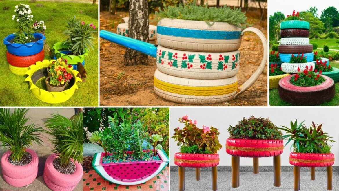 Awesome Tire Planter Ideas | tire garden ideas | Garden decorated with tires #tire#garden #planter Awesome Tire Planter Ideas | tire garden ideas | Garden decorated with tires #tire#garden #planter