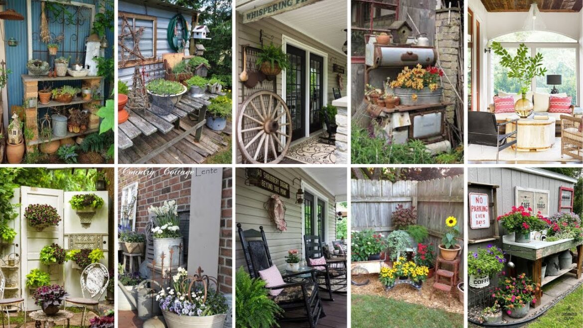 159 + Rustic Garden Decoration Ideas You Can DIY. Garden Design For Front/Back Yard, Balcony & Porch