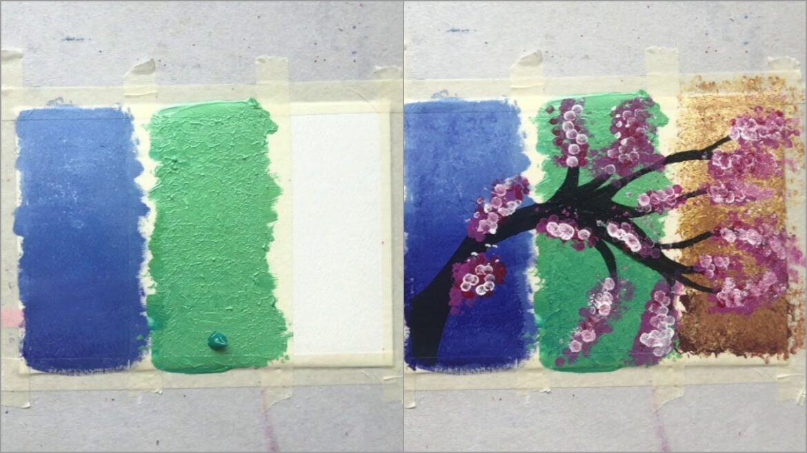 Mesmerizing Cherry Blossom Drawing Scenery | Step by Step Painting Tutorial for Beginners