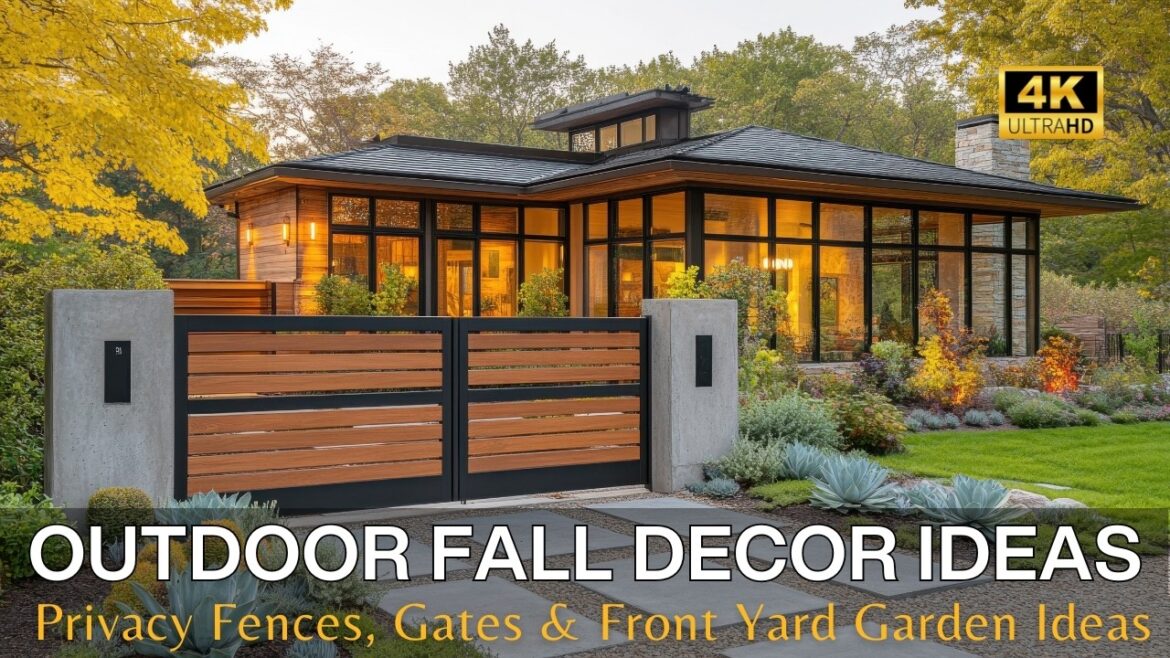 Cozy Fall Decor Retreat: Modern Vintage Privacy Fences & Gates Design with Front Yard Garden Ideas Cozy Fall Decor Retreat: Modern Vintage Privacy Fences & Gates Design with Front Yard Garden Ideas
