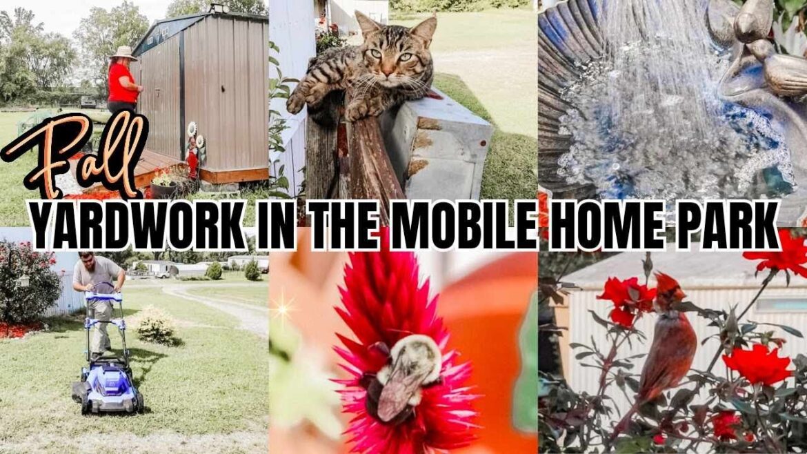FALL YARD WORK IN THE MOBILE HOME PARK / OUR FLOWER GARDEN