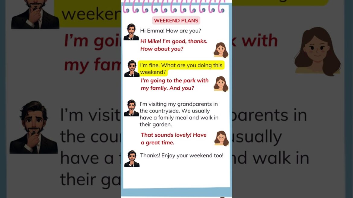 Weekend Plans | English Conversation #english #learnenglish #englishconversation #englishspeaking Weekend Plans | English Conversation #english #learnenglish #englishconversation #englishspeaking
