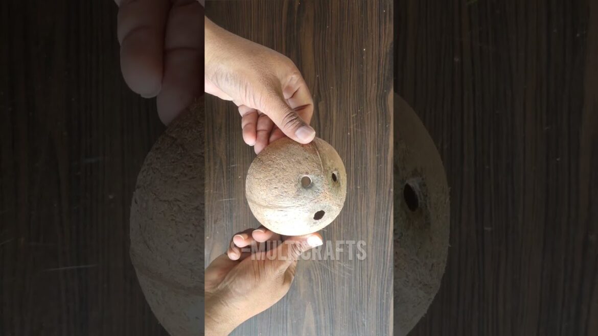 How to Make Coconut Shell Crafts :: HomeMadeCoconutPlanter : Easy&SimpleCrafts : Bestoutofwaste :DIY