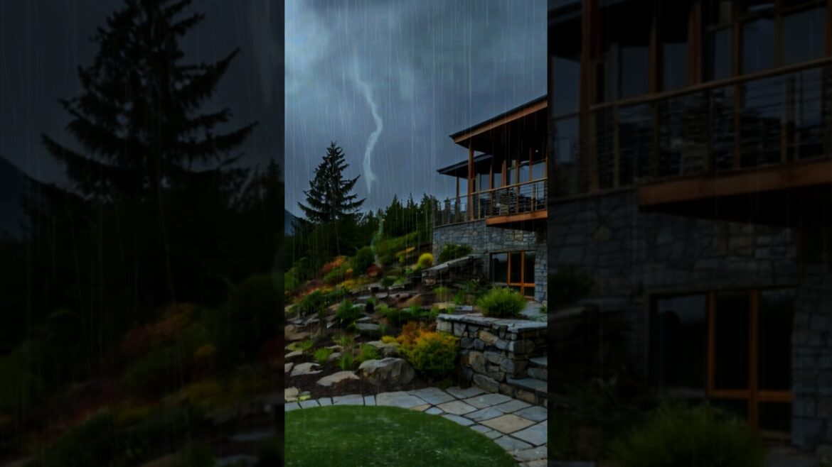 Heavy rain and thunder Front yard Garden | Episode 3 #Meditation #rain #rainsounds Heavy rain and thunder Front yard Garden | Episode 3 #Meditation #rain #rainsounds