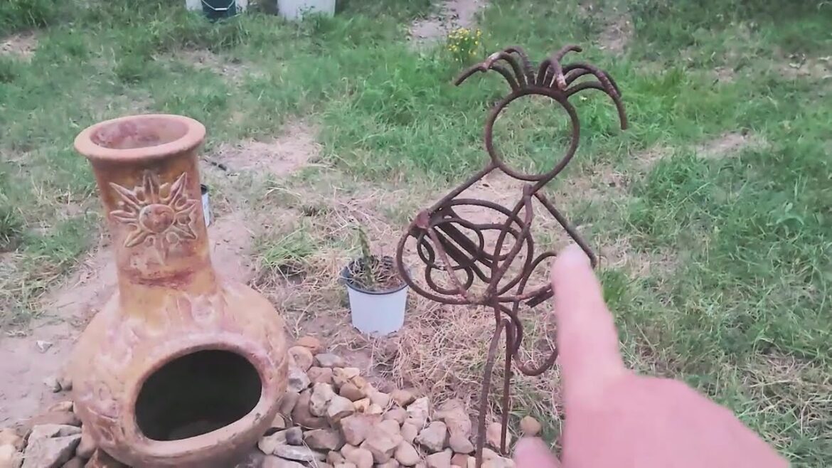 Amazing GARDEN DESIGN. Adding Southwest themes. KOKOPELLI, stone river and Mexicali pottery.