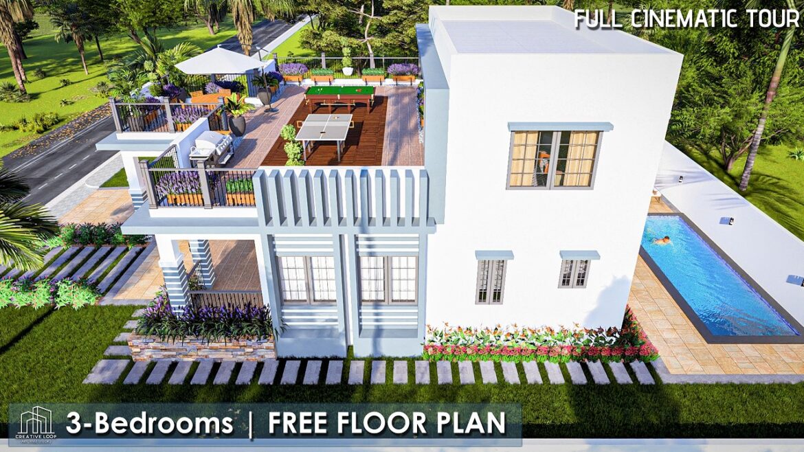 Modern Home Design with a Rooftop Garden and a Pool | 2 Storey, 3-Bedroom Modern Home Design with a Rooftop Garden and a Pool | 2 Storey, 3-Bedroom
