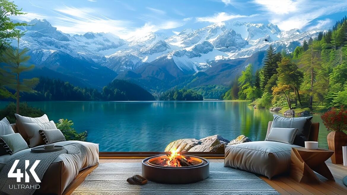 Spring Ambience 🍀 | Sunny Day Space by the Lake with Nature Sounds & Relaxing Campfire Spring Ambience 🍀 | Sunny Day Space by the Lake with Nature Sounds & Relaxing Campfire