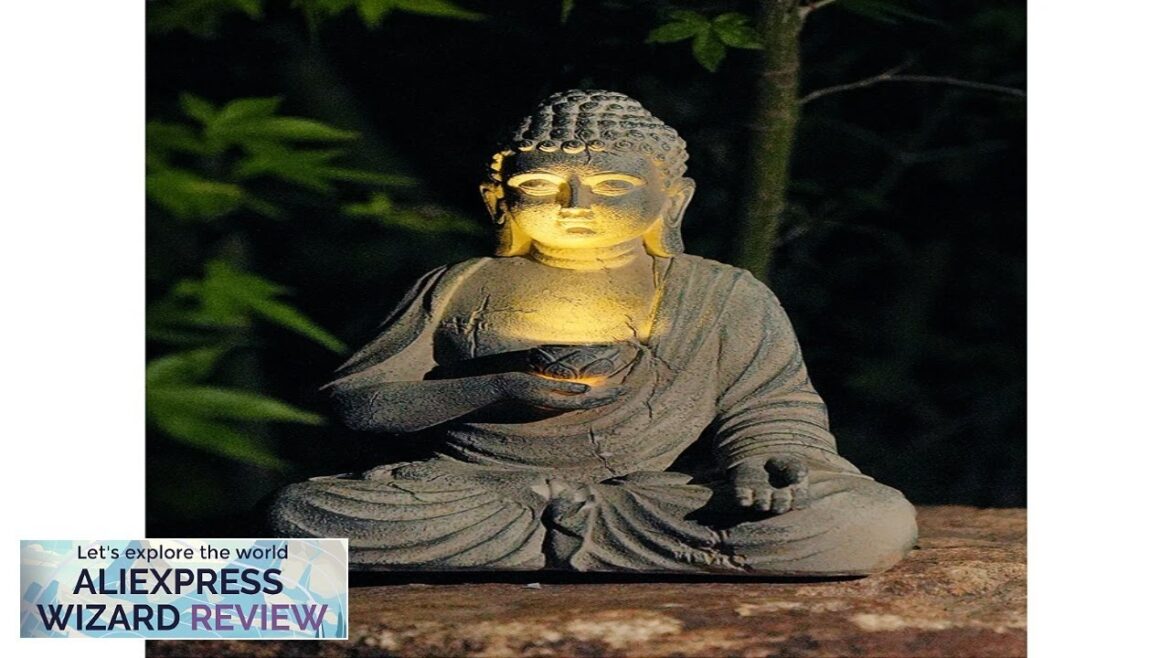 Resin Solar Buddha Statue Sculpture Garden Decor Light Zen Asian Japanese Garden Review Resin Solar Buddha Statue Sculpture Garden Decor Light Zen Asian Japanese Garden Review