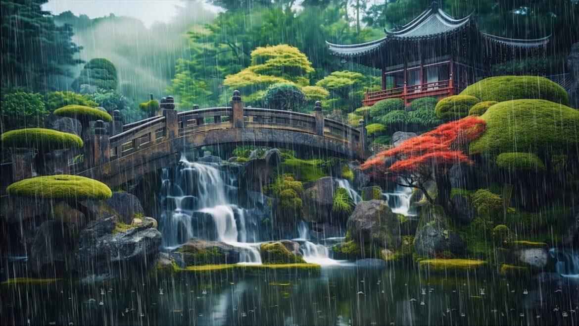Immerse in Peaceful Sounds With Rain in Japanese Garden for Ultimate Sleep, Relaxation & Meditation