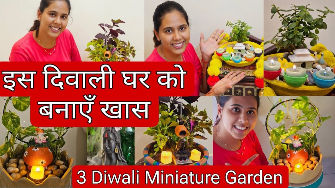 Diwali Miniature Garden ideas/ Tray garden / Diwali Decor with Miniature Garden ##miniaturegarden