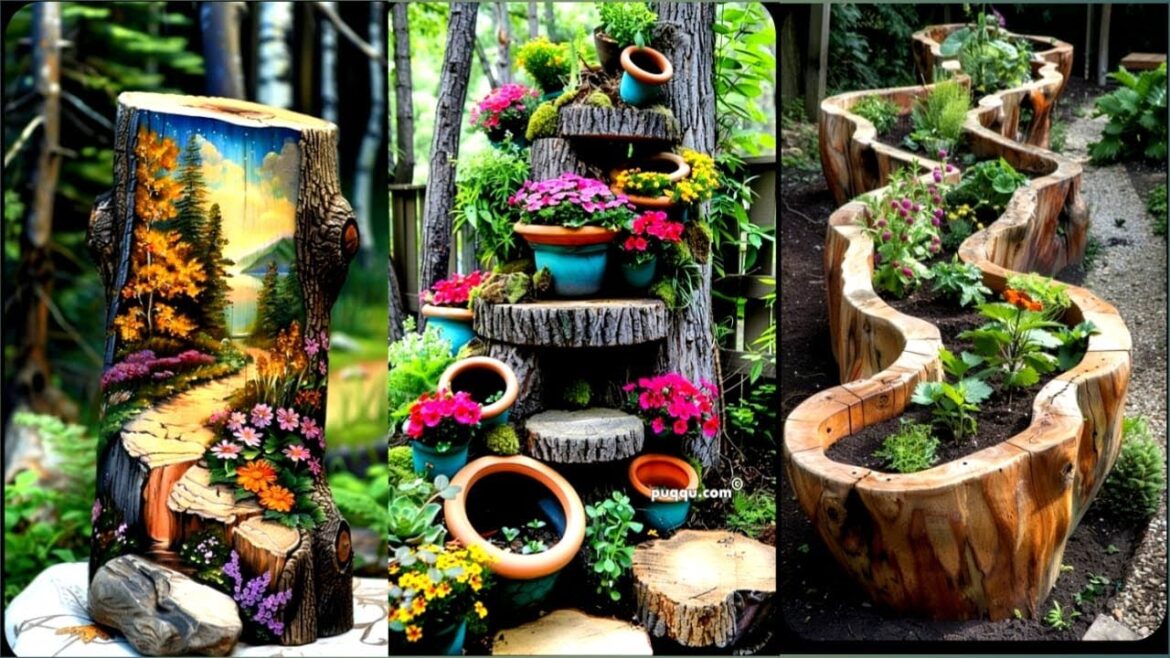 Elevate Your Garden with Creative & Magical Wood Log Ideas