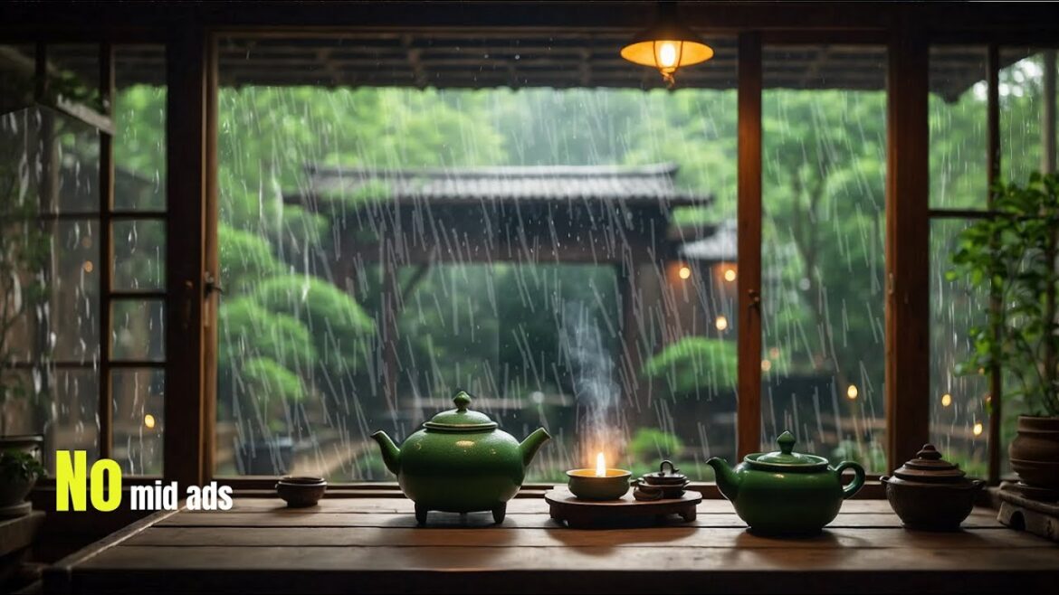 Japanese Garden Rain Shower: Healing and Calming
