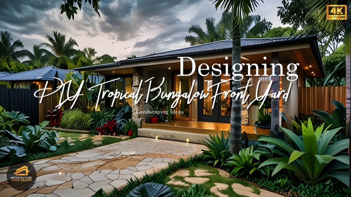 Designing Tiny Space with DIY Tropical Bungalow Front Yard Landscaping Ideas