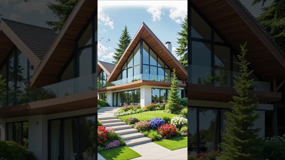 Beautiful Modern House |  Peaceful Garden with many Flowers #beautifulhouse #Nature