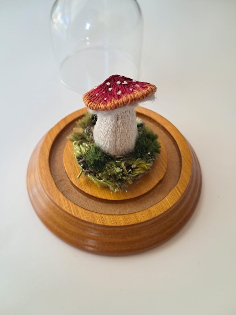 I don't have a green thumb so I embroidered a terrarium instead 🍄🪡