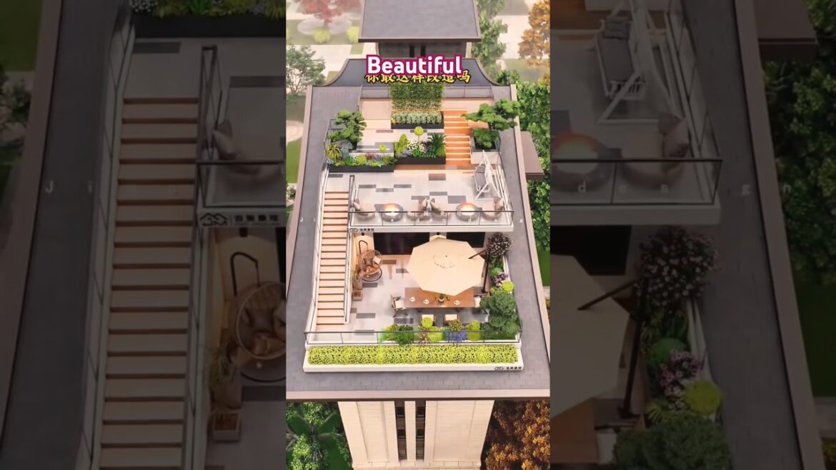 Rooftop design #nice look rooftop garden #shots #youtubeshorts