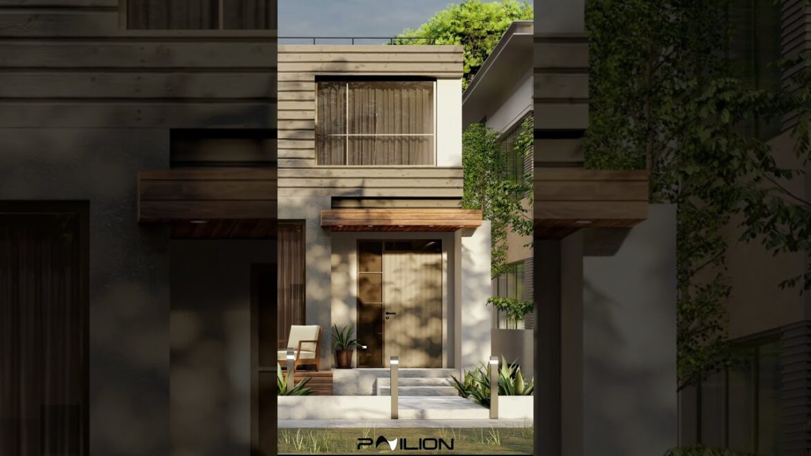 Chic front yard with minimalistic landscaping.